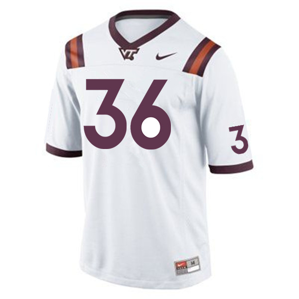 Men #36 J.R. Walker Virginia Tech Hokies College Football Jerseys Sale-White - Click Image to Close